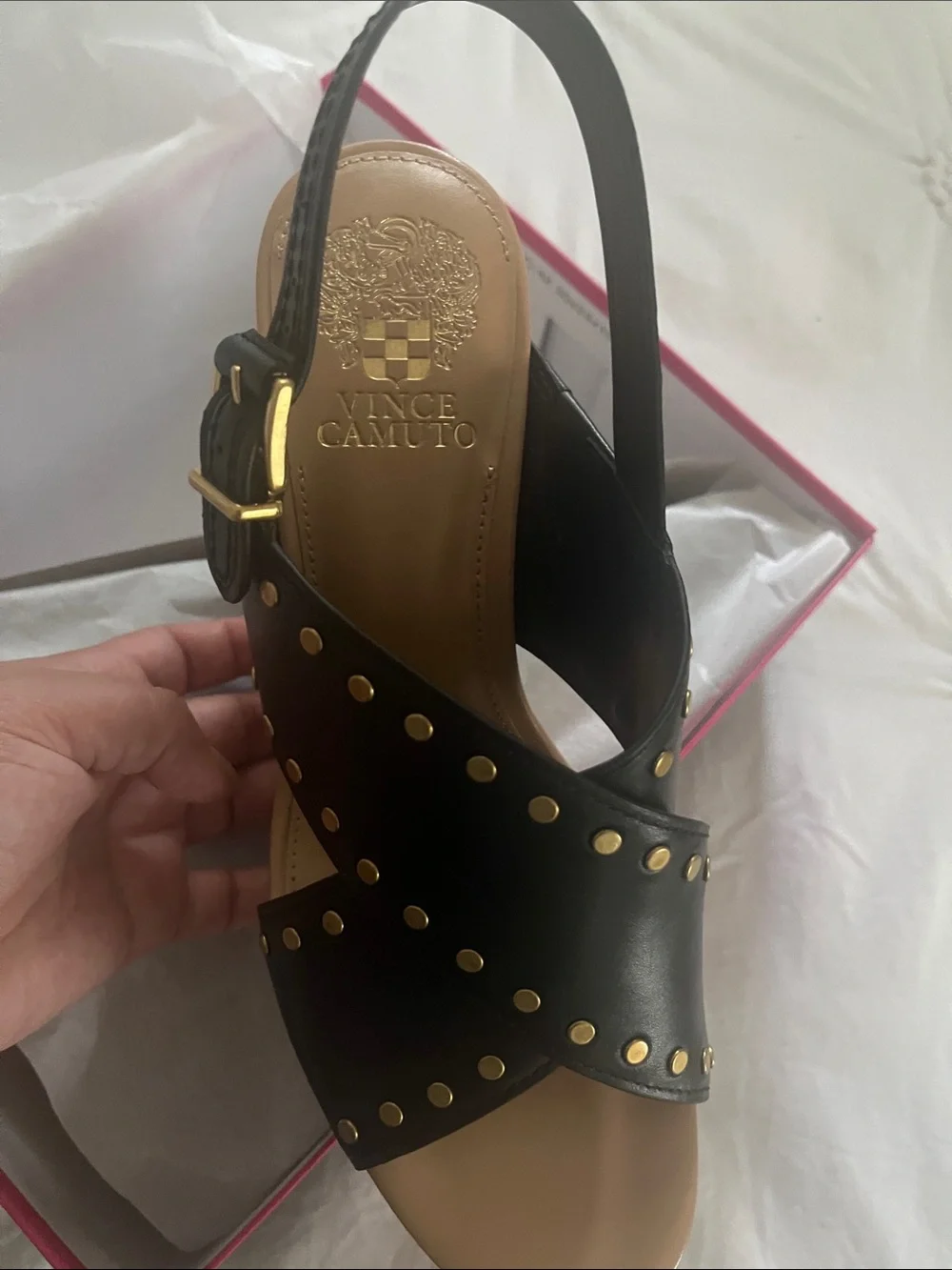 Vince Camuto Black Wedge Shoes Box